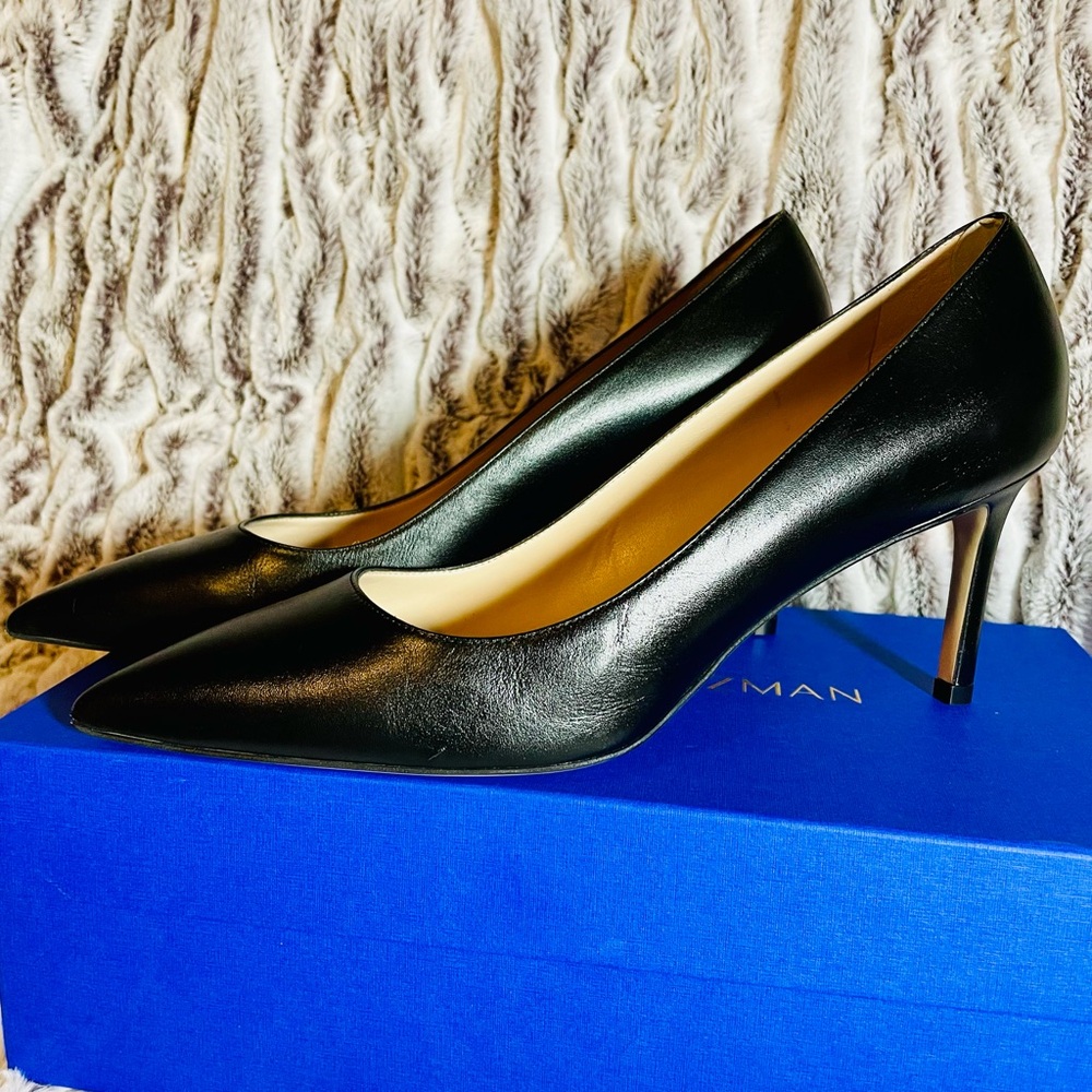 Stuart Weitzman Black Leather Pumps